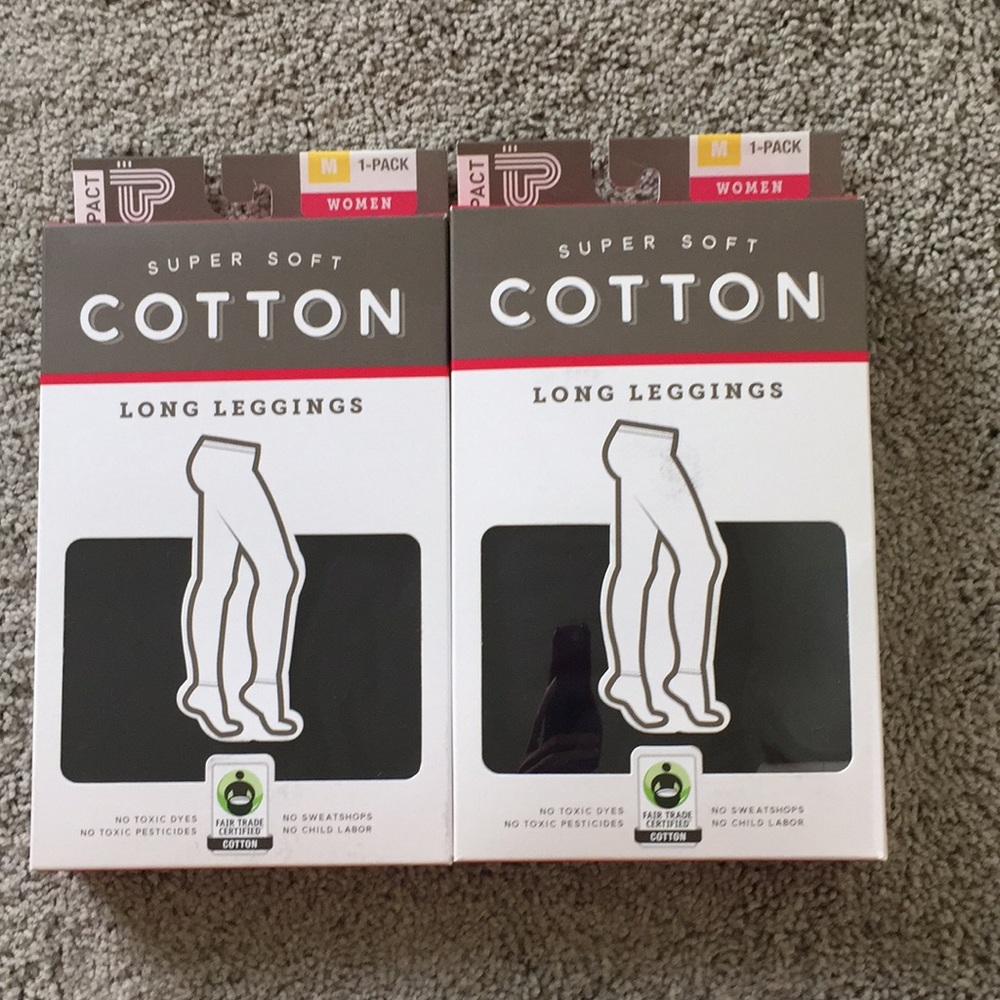 Pact Organic Two Pairs Of Black Leggings
